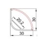 LED Corner Profile 30x30mm Anodised Aluminium | 3030 Line lightrailDrawing