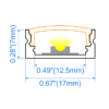 Aluminium LED Profile 17x7mm Surface Mount XD1707