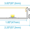 Recessed Trimless LED Profile 47×19mm Anodised Aluminium | XD4719TR