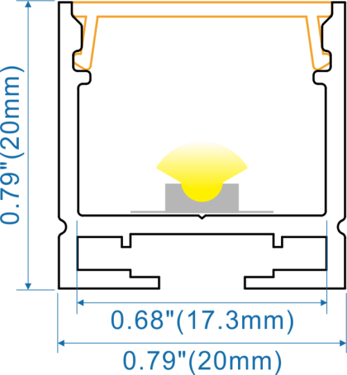 XD2020_LED_profile_dimensions_20x20mm