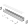 Surface mounted aluminium LED profile 20x20mm with opal diffuser for cabinetry and architectural linear lighting