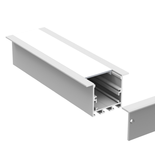 LED Recessed Profile 50x35x2500mm Anodised Aluminium Matt Black
