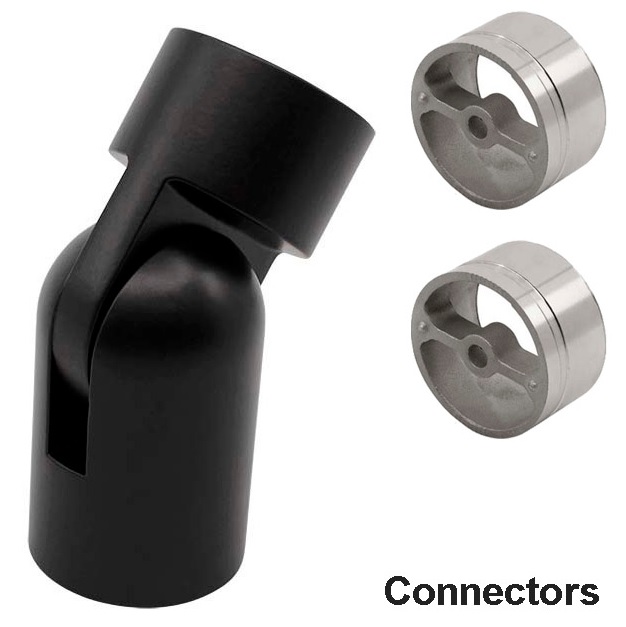 Adjustable Bend 43mm 316 Stainless Steel Black | Lightrail