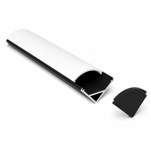 Soft ceiling was LED corner Quad LED profile for LED strip, Pelmet light LED profile Lightrail_XD1616_LED_corner_profile_matt_black_01 corner LED profile