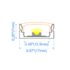 Surface mounted aluminium LED profile 17x7mm with opal diffuser for shallow cabinetry and linear lighting applications