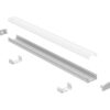 Surface mounted aluminium LED profile 17x7mm with opal diffuser for shallow cabinetry and linear lighting applications