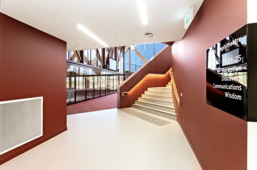 Lightrail_American_Oak_LED_handrail_15w_Blackline_series_Emannuel_college_ (1)