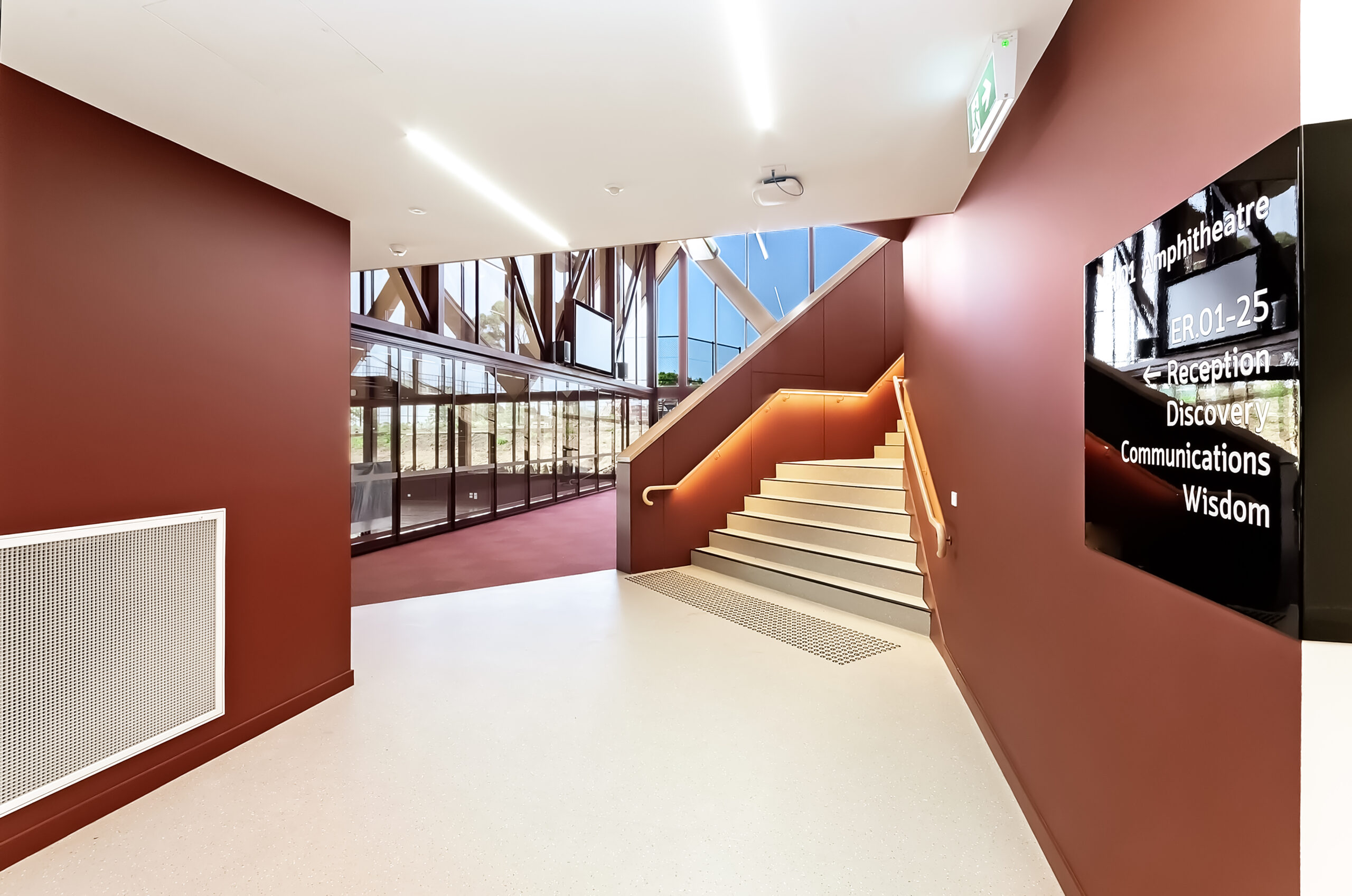 Lightrail_American_Oak_LED_handrail_15w_Blackline_series_Emannuel_college_ (1)