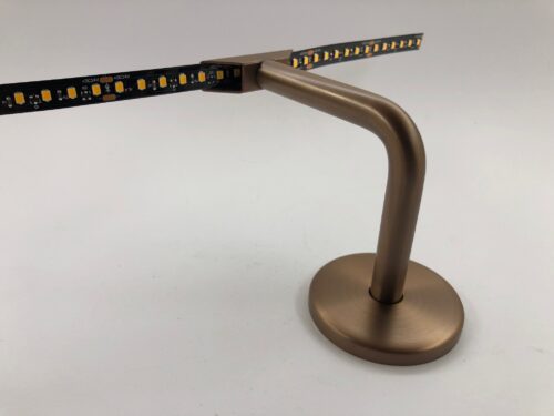 Lightrail LED Handrail Stand-Off Bracket in Satin Bronze, Compatible with LED Strip Passage in Solid and Hollow Versions