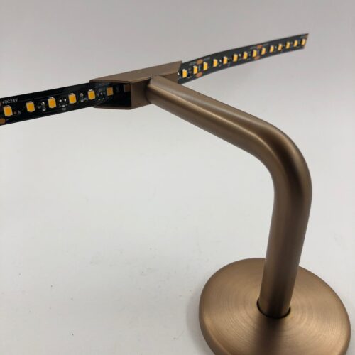 Lightrail LED Handrail Stand-Off Bracket in Satin Bronze, Compatible with LED Strip Passage in Solid and Hollow Versions