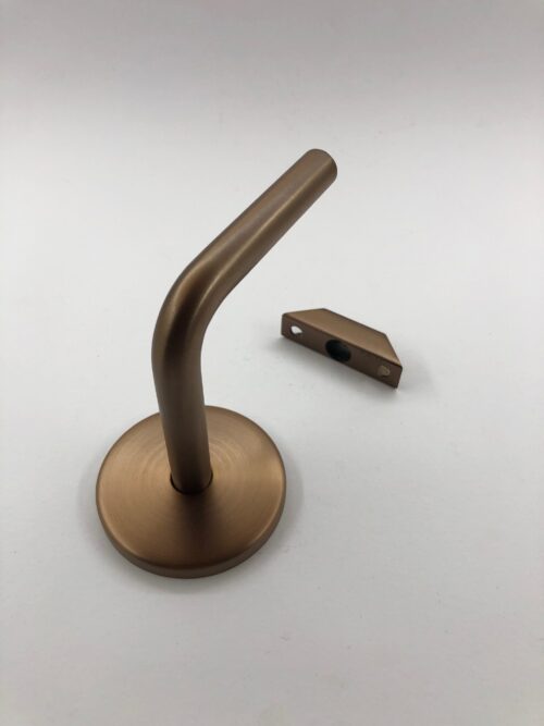 Lightrail LED Handrail Stand-Off Bracket in Satin Bronze, Compatible with LED Strip Passage in Solid and Hollow Versions