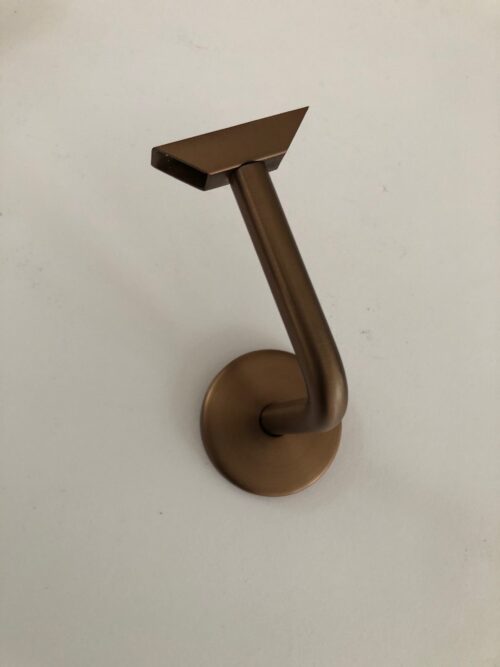 Handrail Brackets Stair LED Handrail Albion Solid Satin Bronze Brackets - SSABS_Lightrail_Albion_LED_handrail_bracket_for_power_satin_bronze