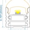 Dimensions of Lightrail XD1720MB Multi Beam LED Profile.