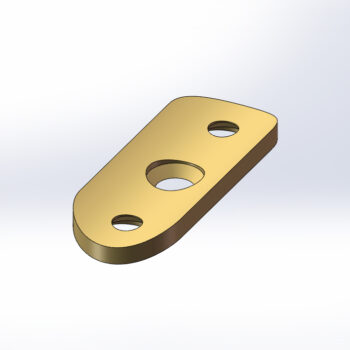 Lightrail SDL3850 curved saddle in satin brass finish for handrail brackets.