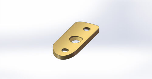 Lightrail SDL3850 curved saddle in satin brass finish for handrail brackets.