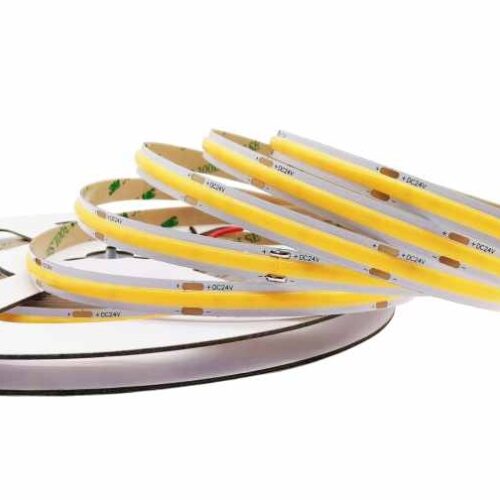 COB608.22.TW tunable white dot-free COB LED strip on reel, unlit, showing 608LED/m design