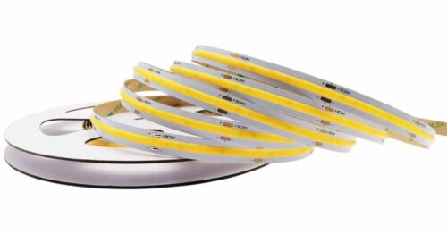 Lightrail COB480.HE12 high-efficiency dot-free COB LED strip on reel, unlit 480LED/m design