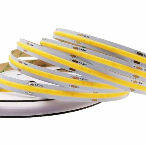 Lightrail COB480.HE12 high-efficiency dot-free COB LED strip on reel, unlit 480LED/m design
