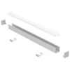 Surface mounted aluminium LED profile 12x12mm with opal diffuser for joinery and architectural lighting
