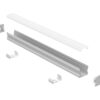 Surface mounted aluminium LED profile 17x16mm with opal diffuser for cabinetry and architectural linear lighting