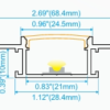 Trimless LED Profile 68x14mm Aluminium | XD2114TR